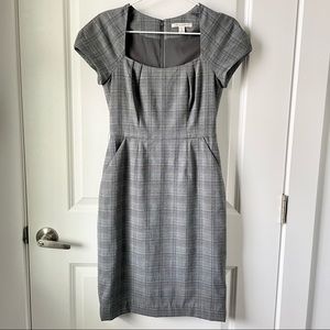 Grey Plaid Banana Republic Sheath Dress